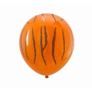12 Tiger Balloons, Bengals Orange Striped Animal Themed Party Decor 12