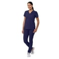 thumbnail image 5 of Adar Addition Go-Basic Scrub Set For Women - Slim V-Neck Scrub Top & Skinny Cargo Scrub Pants - A9200 - Navy - XXS, 5 of 7