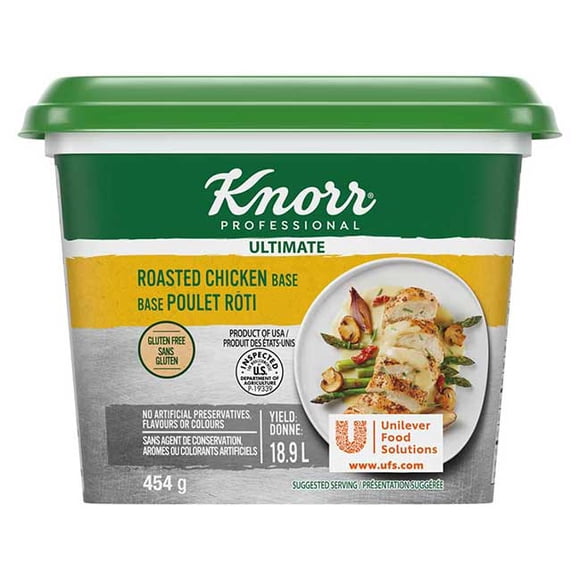 Knorr Professional Gluten Free Ultimate Roasted Chicken Base, 454 g -- 6 per case