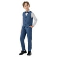 thumbnail image 4 of HaiMao Boys Suit Set Clearance Modern Fit Kids Suits Adjustable Waist Boys Wedding Outfit for Boy Communion Suits for Boys Blue 12 Months, 4 of 9