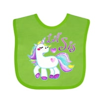 Inktastic Lil Sis Unicorn Little Sister Girls Baby Bib