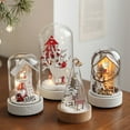 thumbnail image 4 of Dserfhy Christmas Figures in Glass Dome Tabletop Decoration LED Light Up Christmas Cloche Ornaments for Indoor Home Tabletop Decor, 4 of 8
