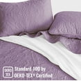 thumbnail image 5 of Exclusivo Mezcla Oversized King Quilt Bedding Set, Lightweight Vintage California Cal King Size Quilts with Pillow Shams, Soft Bedspreads Coverlets for All Seasons (112"x104", Dusty Lavender), 5 of 8