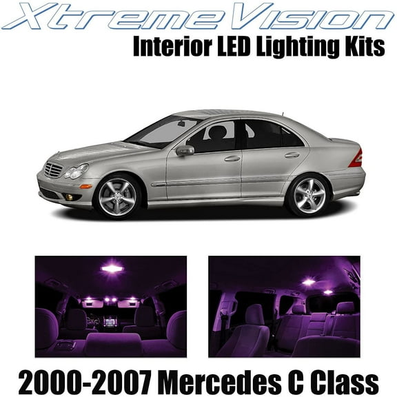 XtremeVision Interior LED for Mercedes C Class 2000-2007 14 pcs Pink Interior LED Kit Installation Tool