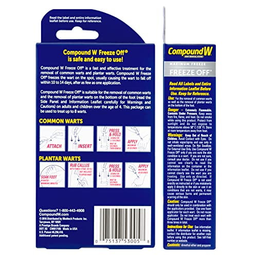 Compound W Freeze Off Remover, 8 Applications, White, 1 Count