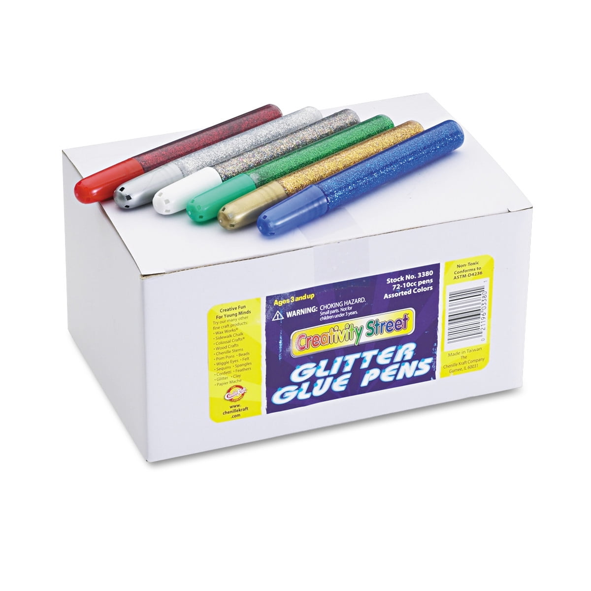 Color Splash Mini Glitter Craft Glue Pens, 4 oz., Transparent, 72