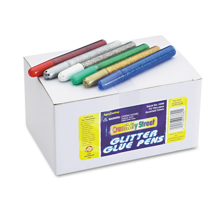 Glitter Glue Pens, Class Pack, 72 Assorted Colors 