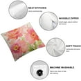 thumbnail image 4 of COMIO  Throw Pillow Case Peach Peony Square Cushion Cover Standard Pillowcase for Men Women Home Decorative Sofa Armchair Bedroom Livingroom 2pc, 4 of 6
