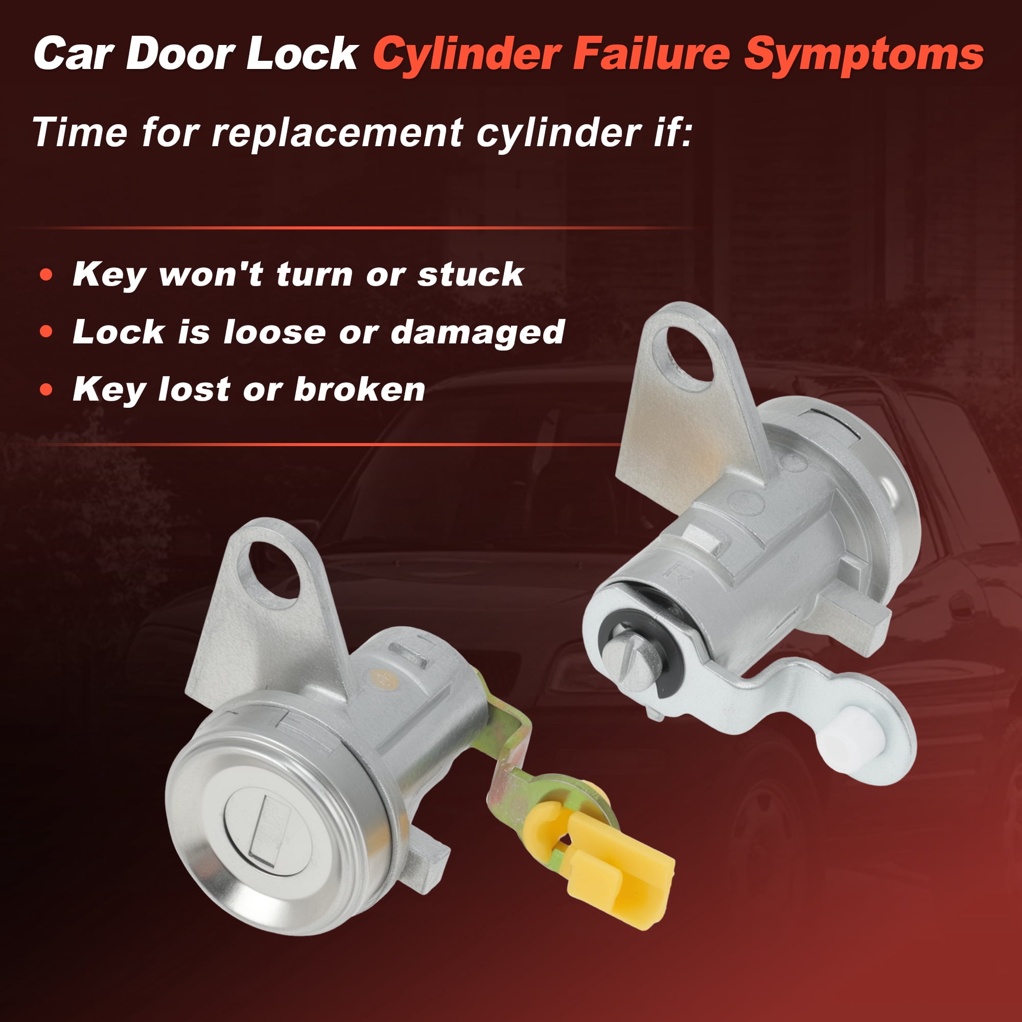 Unique Bargains Durable Door Lock Cylinder Set 69051-42050 for Toyota RAV4 1996-2004