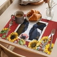thumbnail image 3 of Pig Sunflowers Placemats Set of 2, Yellow Pink Flower Bee Leaf Farms Animal Oil Painting Non-Slip Place Mats Washable Table Mats for Kitchen Dining Table Decorations Indoor/Outdoor, 3 of 9