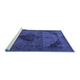 thumbnail image 2 of Ahgly Company Machine Washable Indoor Square Persian Blue Traditional Area Rugs, 3' Square, 2 of 4