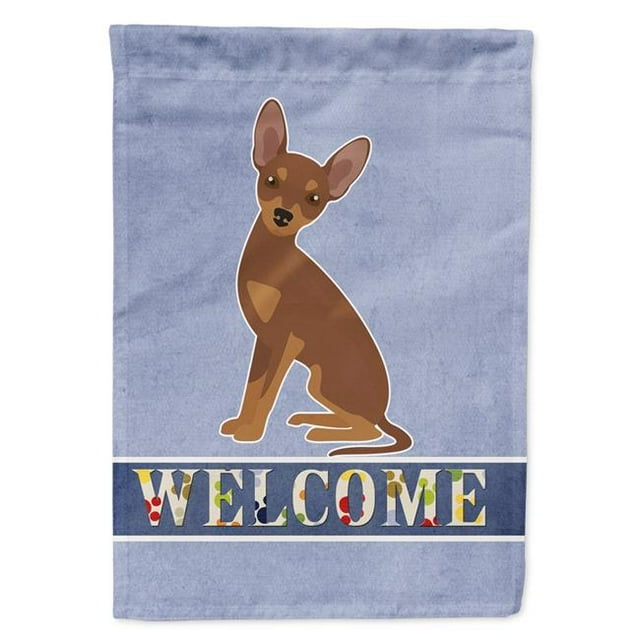 Carolines Treasures CK3700GF Brun Prague Ratter Bienvenue Jardin Taille Drapeau