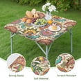 thumbnail image 4 of Vibrant Bohemian Floral Design Table Cover, 36x36 Inch Square Stretch Tablecloth for Kitchen, Patio, and Card Tables, 4 of 6