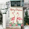 thumbnail image 4 of Merry Christmas Flamingo Garden Flag 12.5x18 Double Sided Vertical Burlap Farmhouse Yard Flag Christmas Winter Outdoor House Decoration, 4 of 6