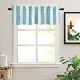 thumbnail image 2 of Cyan and White Striped Valances for Windows Gradient Rod Pocket Curtain Valance Window Treatment Short Curtains for Kitchen Living Room, 60"x14", 2 of 5