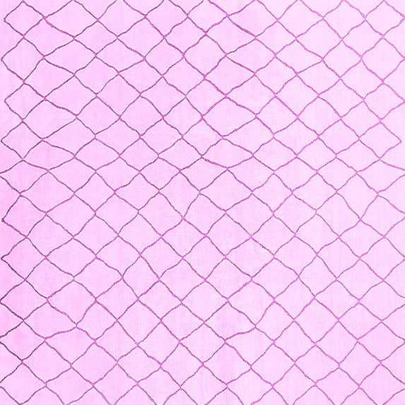 Ahgly Company Indoor Square Oriental Pink Industrial Area Rugs, 3' Square