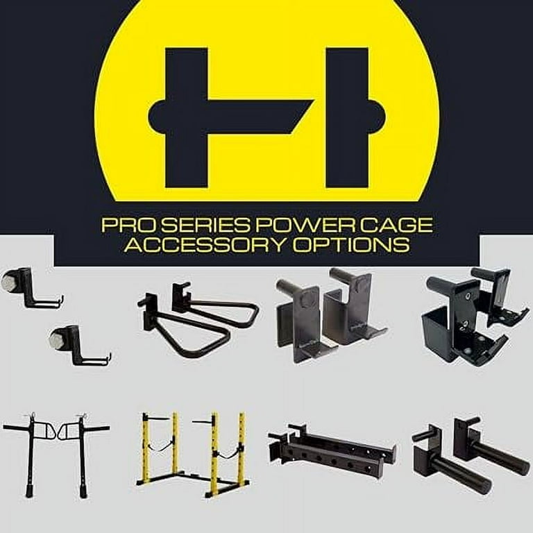 HulkFit Multi Function Power Cage Rack Crossfit Attachments J Hooks Dip Bars Weight Plate Holders T Bar Row Platform Barbell Clamp Collars