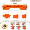 thumbnail image 2 of 14 Pieces Outdoor Replacement Sectional Cushions Set, Waterproof patio furniture cushions For Outdoor Furniture, 4in thick outdoor couch cushions For 6 Seat（Orange color）, 2 of 6