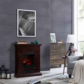 Twin Star Infragen Rolling Mantel Electric Fireplace Brown