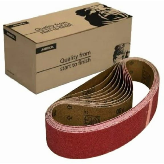 Mirka Hiolit Xo Sanding Belts 3In X 21In P80 T-Joint 10Pk