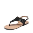 thumbnail image 1 of Sandalia DREAM PAIRS plana negra con tira en T y pedrería talla 7.5, 1 of 7