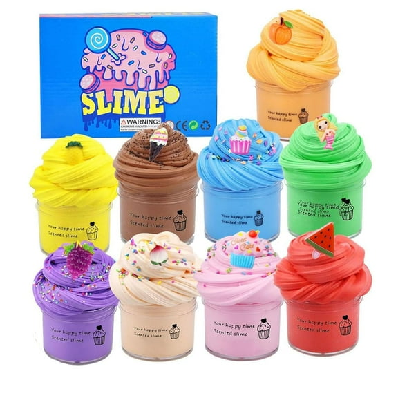 Fabricateup/Beingduty/Residencew Super Clay Slime, Super Clay Slime DIY Soft & Squishy Clays Scented Slimes Sensory Clays, Non-Sticky Stretchy Fluffy, Moldable Modeling Kit (9PCS)