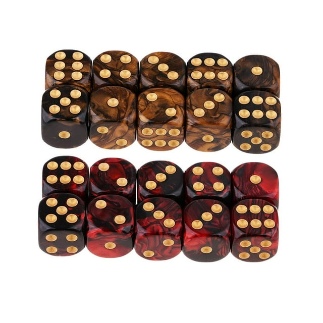 de 20 Dados de Seis Caras D6 de 16 Mm, Accesorios de Enseñanza Multicolores, Juguetes de CUTICAT Dados de seis caras de 16 mm