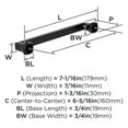 thumbnail image 3 of Amerock Hybridize 6-5/16 inch Center-to-Center Matte Black Cabinet Pull, 25 Pack, 3 of 4