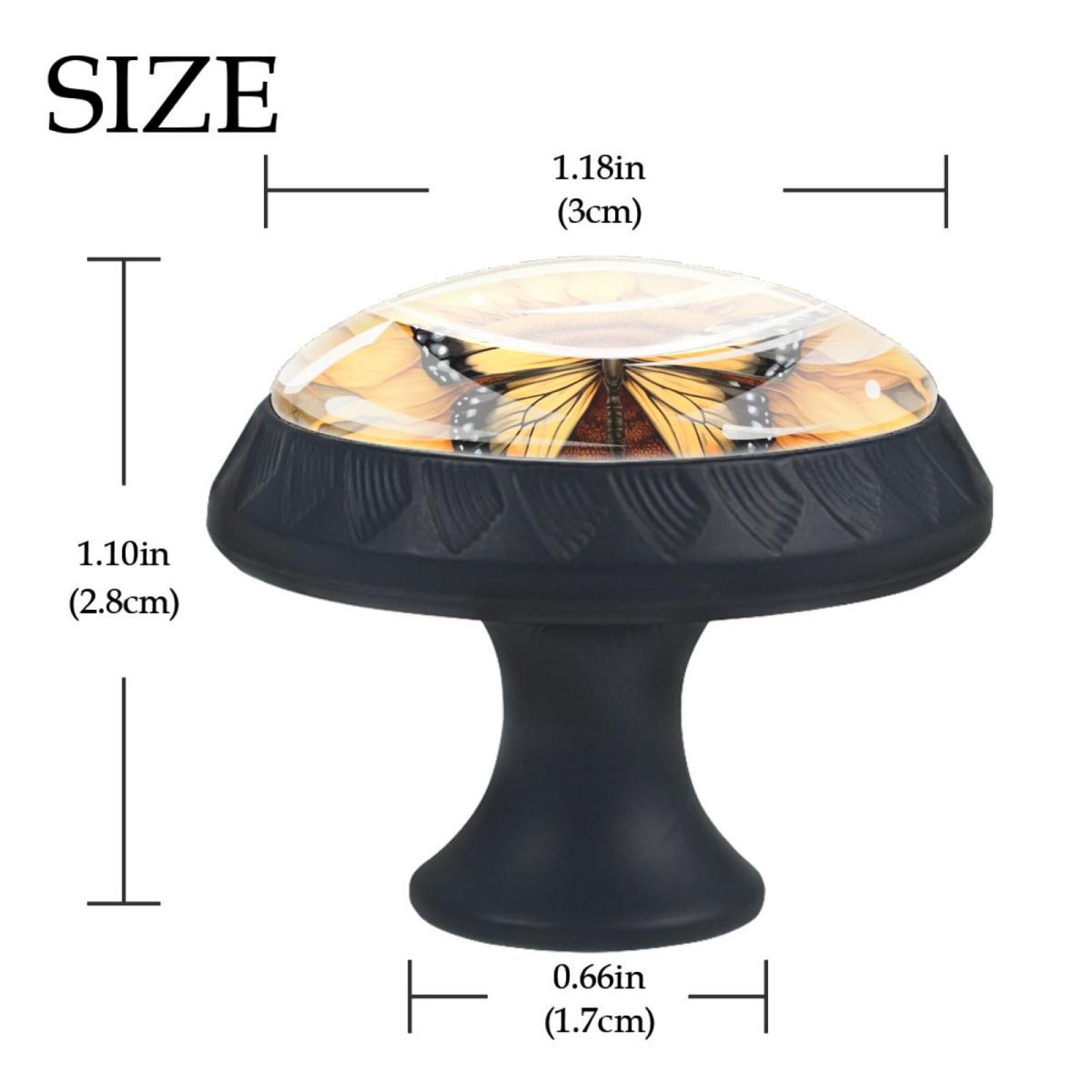 HemaKayy 4 Pack 1.37" Decorative Cabinet Knobs - Durable ABS Glass Handles for Home, Kitchen, Bedroom, and Furniture Decor | Unique Design Pulls for Drawer Doors | Sunflower and Yellow Butterfly