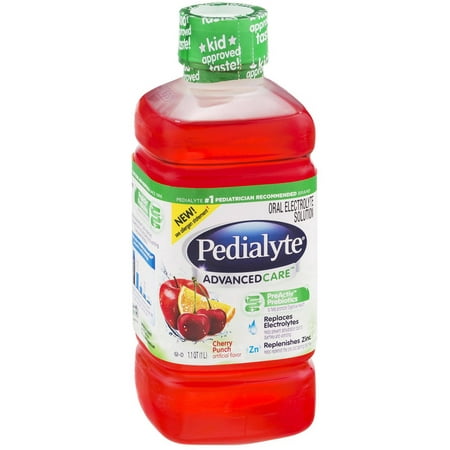 Pedialyte Advanced Care Oral Electrolyte (8-Pack) Solution Cherry Punch Flavor, 33.8 FL