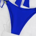 thumbnail image 3 of Aayomet High Waisted Bikini Bottom Ladies Two Piece Swimsuit Solid Color Backless Swimsuit Beach Swimwear,Blue S, 3 of 5