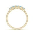 thumbnail image 2 of ANGARA Natural Half Eternity Five Stone Aquamarine Wedding Ring in 14K Yellow Gold for Women (Size-2.8mm) | March Birthstone, Birthday, Anniversary, Jewelry Gift for Women | Natural Aquamarine Ring, 2 of 9