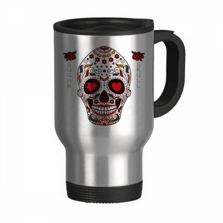 

Flower Cirrus Eyes White Sugar l Travel Mug Flip Lid Stainless Steel Cup Car Tumbler Thermos