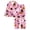 Pink, variant on Summer Sales Womens Pajama Sets Loose Fall Mixed Sleeve Button Print Loungewear Halloween Pajama Sets for Women 2 Piece