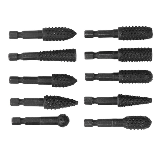 Herramientas de corte de molienda, 10 piezas de taladro de molienda para carpintería, juego de fresas rotativas, archivos de vástago hexagonal, resultados impresionantes