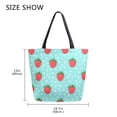 thumbnail image 5 of FORMRS Womens Canvas Tote Bag with Zipper Inner Pocket Shoulder Handbag, Strawberry Pattern, 5 of 7