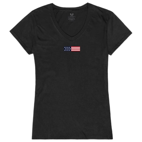 Graphic V-Neck, US Flag 1, Black, 2X