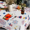 thumbnail image 2 of Round Tablecloth 60x86 Inch Water Resistant Table Cover Independence Day Tablecloth, 2 of 5