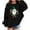 Black, variant on Christmas Kids Sweatshirt Boys Girl Santa Claus Fleece Shirt Crew Neck Long Sleeve Pullover Festive Tops