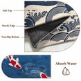thumbnail image 6 of 3'x5' Area Rugs, Coastal Wave Indoor Outdoor Area Rug for Living Room Bedroom, Japanese Style Ocean Fish Blue Washable Bathroom Rugs Kitchen Floor Carpet Mats Home Decor Aesthetic, 6 of 8