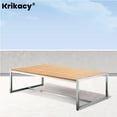 thumbnail image 1 of Krikacy Table Basse d'Extérieur en Acier Inoxydable et Dessus en Teck, Table d'Appoint Toutes Saisons, pour Patio et Terrasse, Teck, 1 of 6
