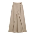 thumbnail image 5 of Summer Skirt for Women Linen High Waisted A-Line Maxi Skirt with Side Pockets for Work, 5 of 6