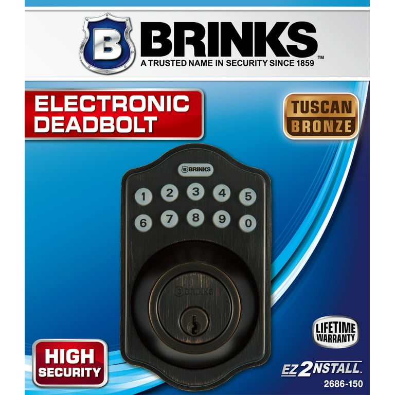 Brinks Electronic Deadbolt Door Lock in Tuscan Bronze Finish