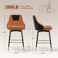 thumbnail image 2 of Counter Height Bar Stools with Full Back, 25 Inch Swivel Bar Stools Set of 2, Ergonomic Backrest and Metal Footrest, Modern Bar Stools for Kitchen Counter, Island, Dining Room, 2 of 8