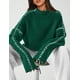 thumbnail image 3 of Suéter PRETTYGARDEN Otoño 2025 Cuello Alto Oversize Talla L - Verde Oscuro, 3 of 7