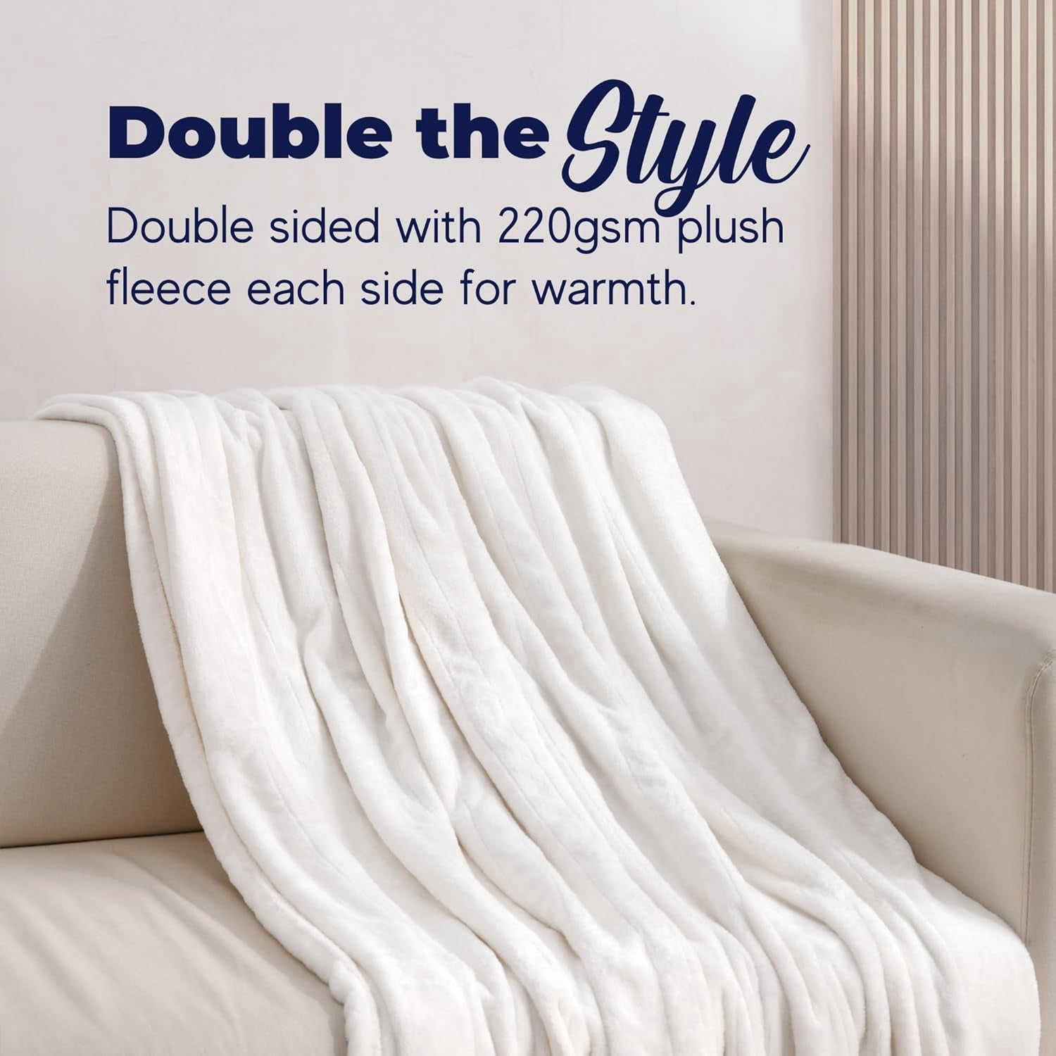 Dreamaker One-Touch Fleece Electric Heated Throw Blanket, 50x60 inches - Cozy, Machine Washable, with 4 Adjustable Heat Settings & Built-in Remote - Ultimate Comfort for Cold Nights