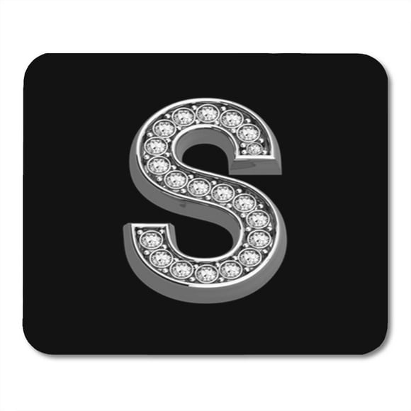 POGLIP Gray ABC Stunningly Beautiful in Diamonds and Silver Alphabet Mousepad Mouse Pad Mouse Mat 9x10 inch