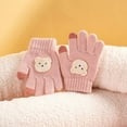 thumbnail image 6 of TMOYZQ Gloves for Kids Winter Cute Bear Gloves Children Knitting Warm Stretchy Mittens Full Finger Design Unisex Pattern for Boys Girls Toddler, 6 of 8