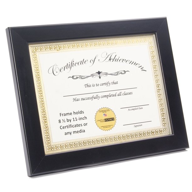 CreativePF [ZJBZ8.5x11bk] Black Document Frame Displays 8.5 by 11inch