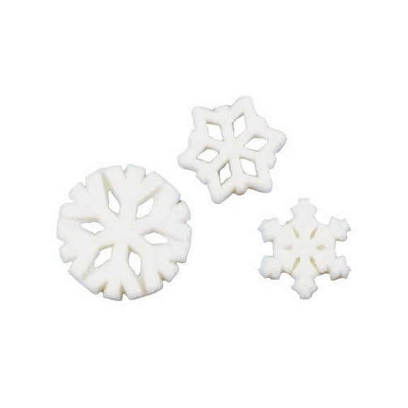 Snowflake Assorted Winter Christmas Sugar Decorations Toppers Cupcake Cake Cookies Birthday Party Favors Party 12 Count